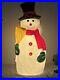 Vintage Blow Mold Snowman With Broom Lighted 4ft tall made in Canada