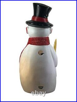 Vintage Blow Mold Snowman With Broom Lighted 4ft tall made in Canada