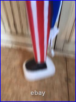 Vintage Blow Mold Uncle Sam Patriotic America Flag Lighted Union New Old Stock