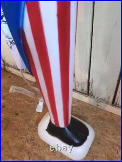 Vintage Blow Mold Uncle Sam Patriotic America Flag Lighted Union New Old Stock