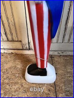 Vintage Blow Mold Uncle Sam Patriotic America Flag NON Lighted Union Old Stock