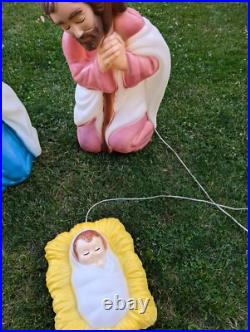 Vintage Blow Molds Joseph Mary Jesus Baby Empire Nativity 28 Christmas Decor