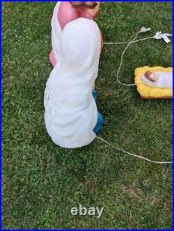 Vintage Blow Molds Joseph Mary Jesus Baby Empire Nativity 28 Christmas Decor