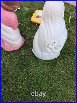 Vintage Blow Molds Joseph Mary Jesus Baby Empire Nativity 28 Christmas Decor