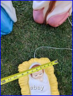 Vintage Blow Molds Joseph Mary Jesus Baby Empire Nativity 28 Christmas Decor