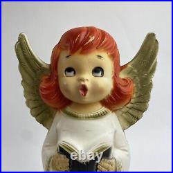 Vintage Blowmold Angel 13 Lights Up With New Cord & Bulb Christmas RARE PIECE