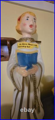 Vintage Blown Mold Nativity Set Of 10, Lights Up