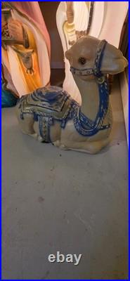 Vintage Blown Mold Nativity Set Of 10, Lights Up