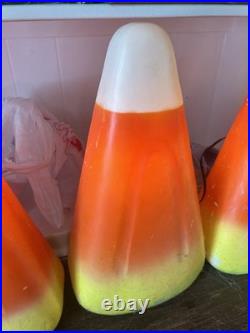Vintage Candy Corn Blow Molds RARE With Lights
