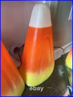 Vintage Candy Corn Blow Molds RARE With Lights
