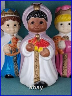 Vintage Child Christmas Blow Mold Three Wise Men General Foam Plastics 18.5 Tal