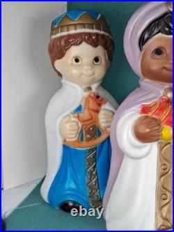 Vintage Child Christmas Blow Mold Three Wise Men General Foam Plastics 18.5 Tal