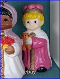 Vintage Child Christmas Blow Mold Three Wise Men General Foam Plastics 18.5 Tal