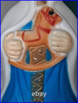 Vintage Child Christmas Blow Mold Three Wise Men General Foam Plastics 18.5 Tal