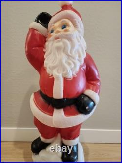 Vintage Christmas 40 General Foam Waving Santa Claus Blue Eyes Blow Mold Light