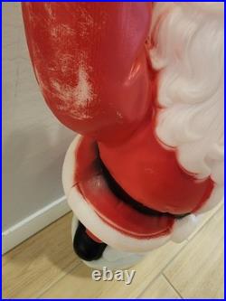 Vintage Christmas 40 General Foam Waving Santa Claus Blue Eyes Blow Mold Light