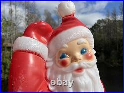 Vintage Christmas 40 General Foam Waving Santa Claus Blue Eyes Blow Mold Light