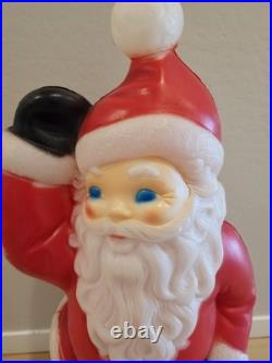 Vintage Christmas 40 General Foam Waving Santa Claus Blue Eyes Blow Mold Light