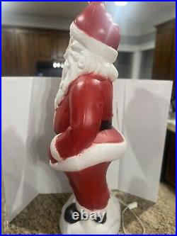 Vintage Christmas 40 General Foam Waving Santa Claus Blue Eyes Blow Mold Light