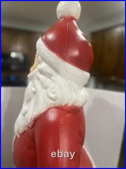 Vintage Christmas 40 General Foam Waving Santa Claus Blue Eyes Blow Mold Light