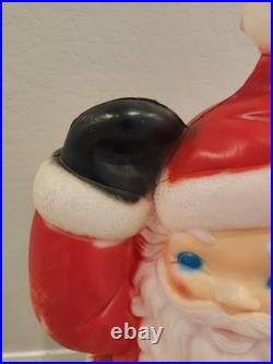 Vintage Christmas 40 General Foam Waving Santa Claus Blue Eyes Blow Mold Light