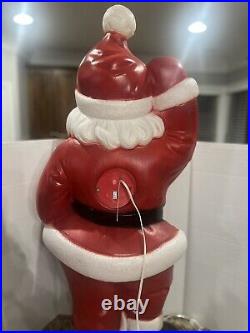 Vintage Christmas 40 General Foam Waving Santa Claus Blue Eyes Blow Mold Light