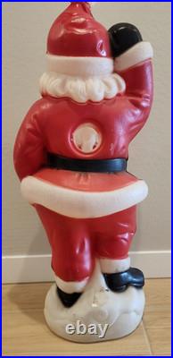 Vintage Christmas 40 General Foam Waving Santa Claus Blue Eyes Blow Mold Light
