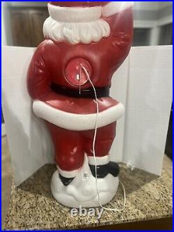 Vintage Christmas 40 General Foam Waving Santa Claus Blue Eyes Blow Mold Light