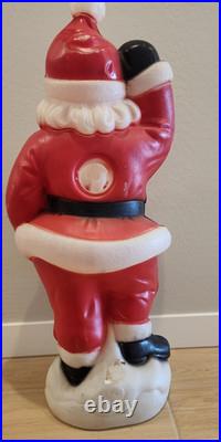 Vintage Christmas 40 General Foam Waving Santa Claus Blue Eyes Blow Mold Light