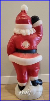 Vintage Christmas 40 General Foam Waving Santa Claus Blue Eyes Blow Mold Light