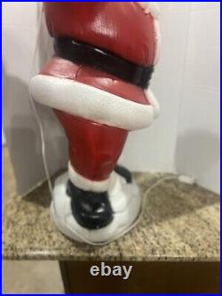 Vintage Christmas 40 General Foam Waving Santa Claus Blue Eyes Blow Mold Light