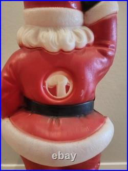 Vintage Christmas 40 General Foam Waving Santa Claus Blue Eyes Blow Mold Light