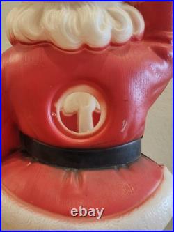 Vintage Christmas 40 General Foam Waving Santa Claus Blue Eyes Blow Mold Light