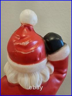 Vintage Christmas 40 General Foam Waving Santa Claus Blue Eyes Blow Mold Light