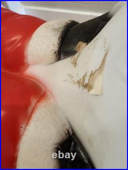 Vintage Christmas 40 General Foam Waving Santa Claus Blue Eyes Blow Mold Light