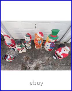 Vintage Christmas Blow Mold Collection 7 Piece Lot