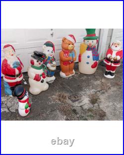 Vintage Christmas Blow Mold Collection 7 Piece Lot