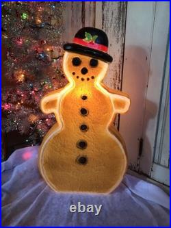 Vintage Christmas Blow Mold Gingerbread Snowman Featherstone Union New Old Stock