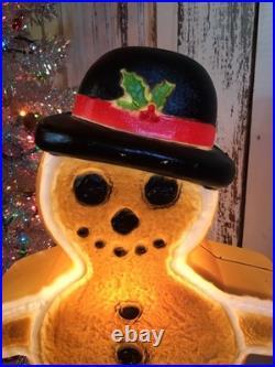 Vintage Christmas Blow Mold Gingerbread Snowman Featherstone Union New Old Stock