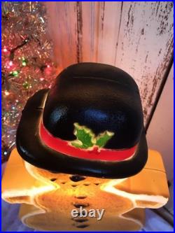 Vintage Christmas Blow Mold Gingerbread Snowman Featherstone Union New Old Stock