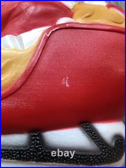 Vintage Christmas Blow Mold Lighted Santa Sled Set New Old Stock Union 31 Long