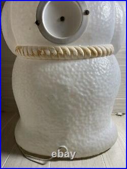 Vintage Christmas Blow Mold, Poloron Lighted 31 Snowman with Broom Yard Decor