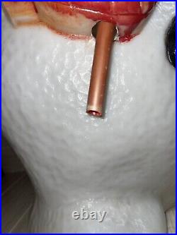Vintage Christmas Blow Mold, Poloron Lighted 31 Snowman with Broom Yard Decor