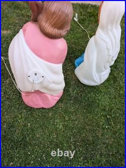 Vintage Christmas Blow Molds Joseph Mary Jesus Baby Empire Nativity 28