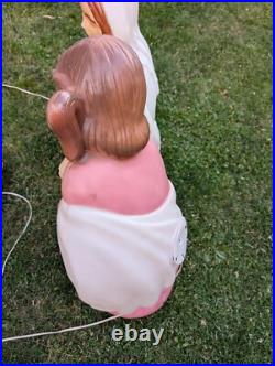 Vintage Christmas Blow Molds Joseph Mary Jesus Baby Empire Nativity 28