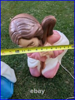 Vintage Christmas Blow Molds Joseph Mary Jesus Baby Empire Nativity 28