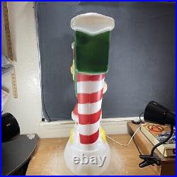 Vintage Christmas Elf Santas Mailbox Lighted Blow Mold Mail General Foam 34