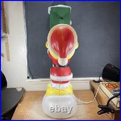 Vintage Christmas Elf Santas Mailbox Lighted Blow Mold Mail General Foam 34