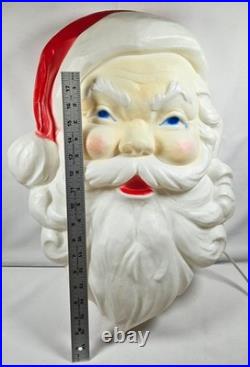 Vintage Christmas Light Blow Mold Santa Face Head 1989 Union Products 7526 Works