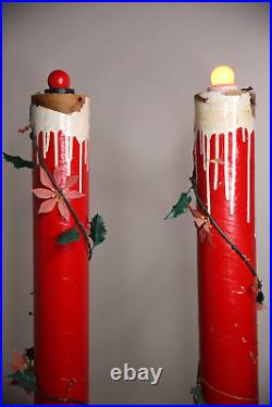 Vintage Christmas Outdoor light up Candles yard Garden Decor Display Holiday